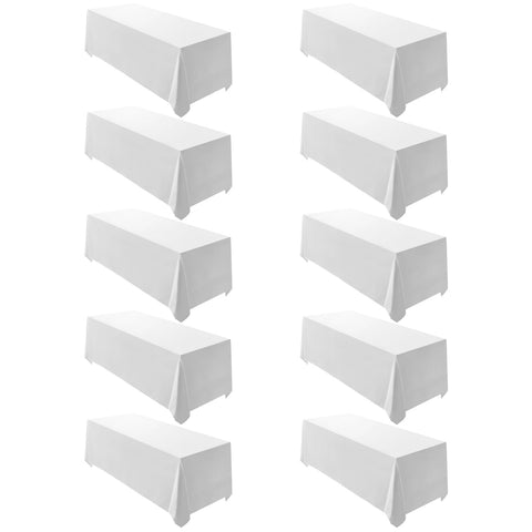 Mantel Surmente blanco rectangular 90x132, ideal para bodas y banquetes con cobertura total.