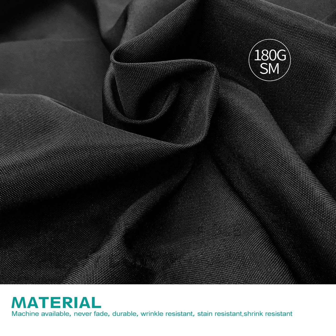 Surmente mantel negro para bodas y banquetes, ambiente elegante.