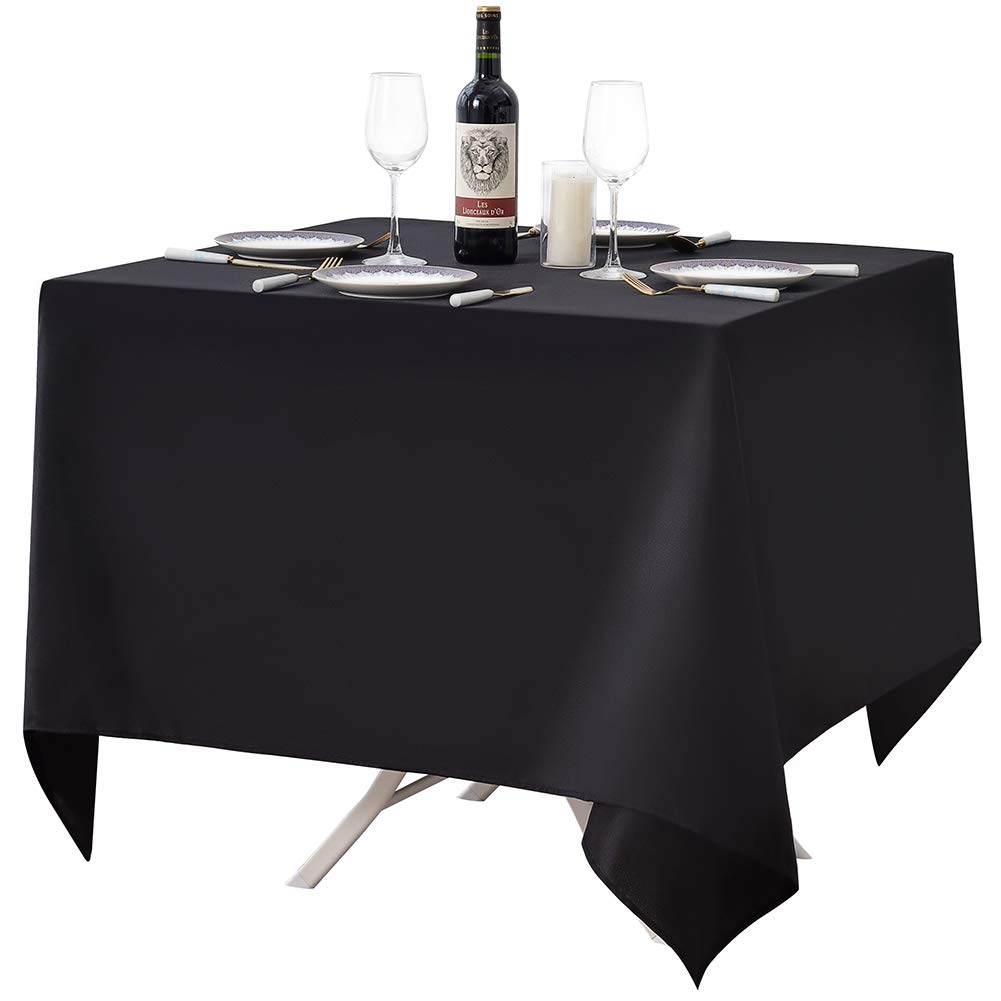 Mantel cuadrado negro Surmente de 52x52 para proteger la mesa en eventos.