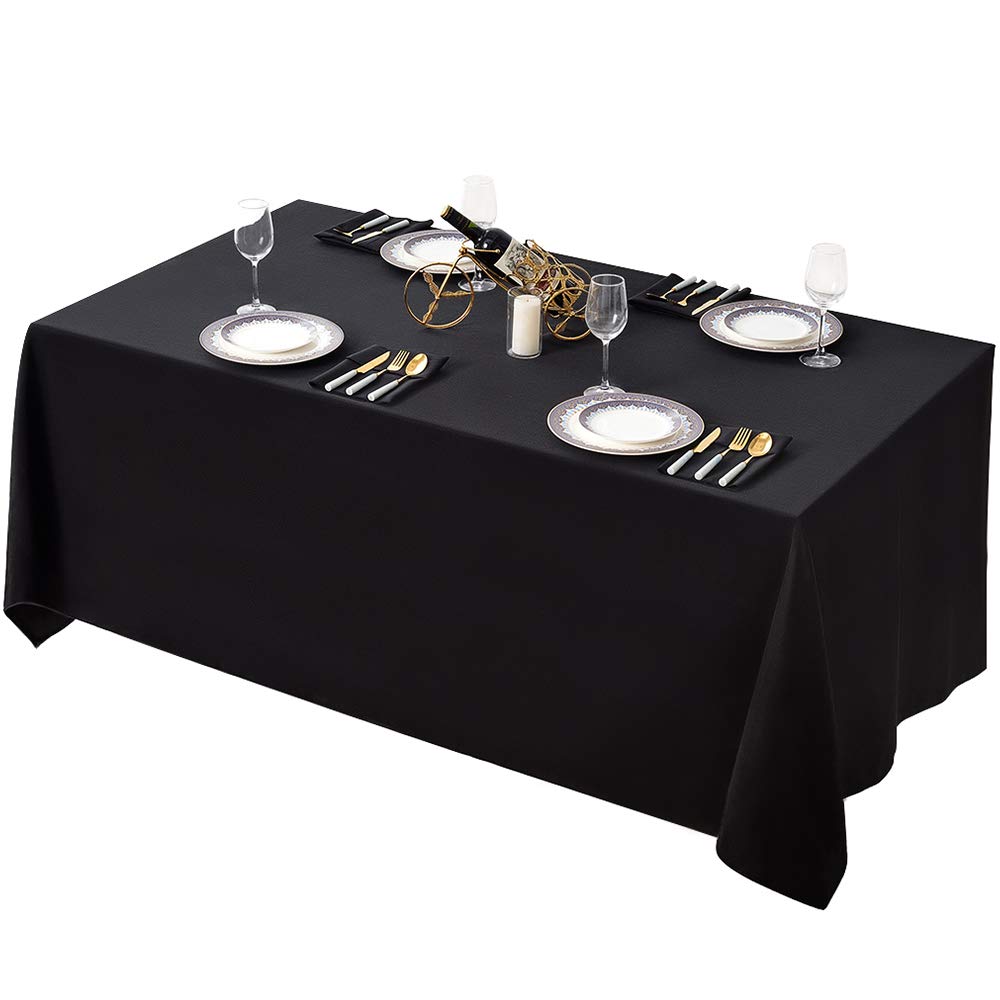 Mantel Surmente negro rectangular 90x132, cubre la mesa con elegancia