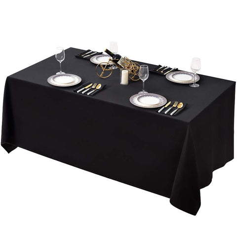 Mantel Surmente negro rectangular 90x132, cubre la mesa con elegancia