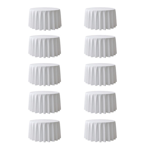 Surmente mantel redondo 132 pulgadas blanco para bodas y banquetes