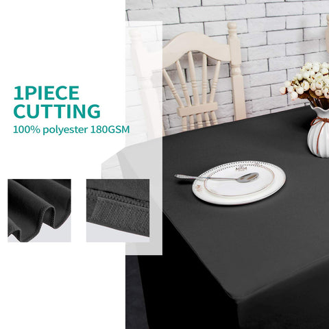 Protección de la mesa y mobiliario con mantel Surmente negro.
