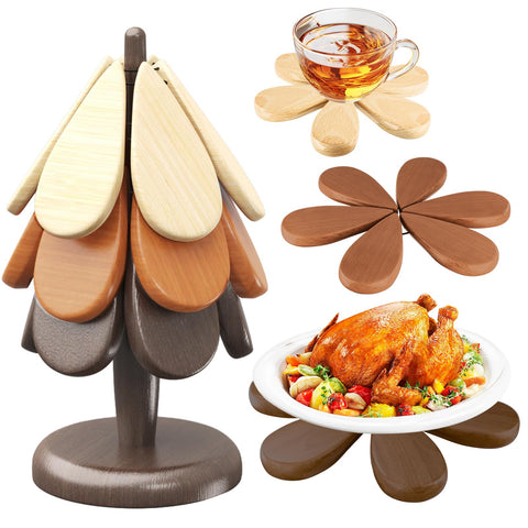 Surmol posaplatos árbol Navidad: conjunto de tres piezas apilables para ahorrar espacio.