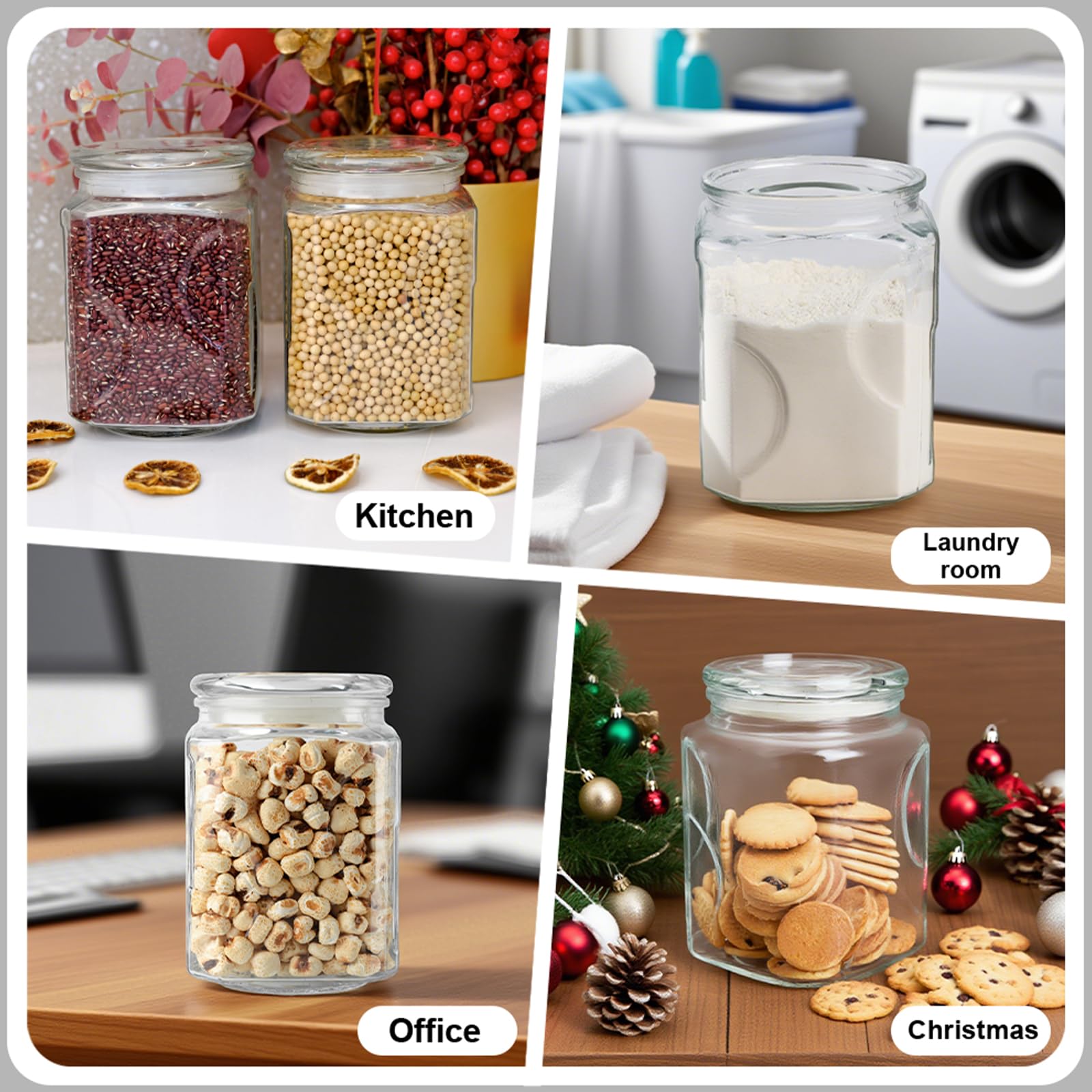 SUROQUE jarras de cristal con sello de silicona, almacenamiento seguro en refrigerador y congelador.