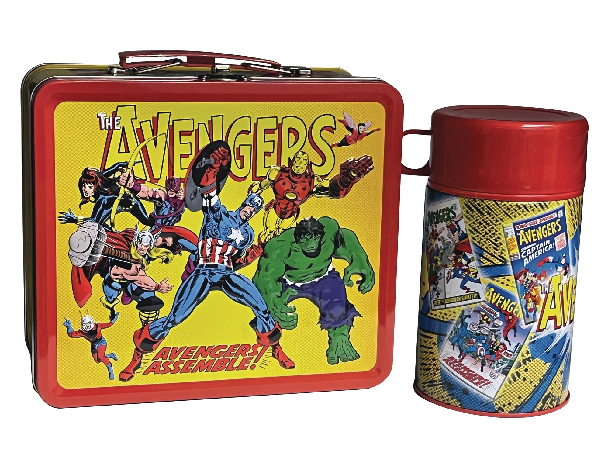 Lonchera Avengers Assemble de Surreal Entertainment, vista frontal, ideal para almuerzos con estilo.
