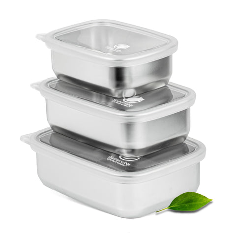 Sustainable Containables: contenedor de acero inoxidable 20 oz para comidas frescas y reutilizables.
