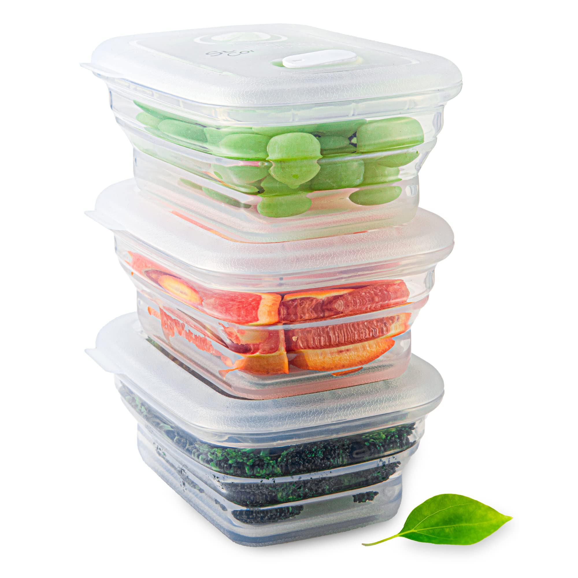 Sustainable Containables: contenedores colapsables de 3 piezas para almuerzos y sobras.