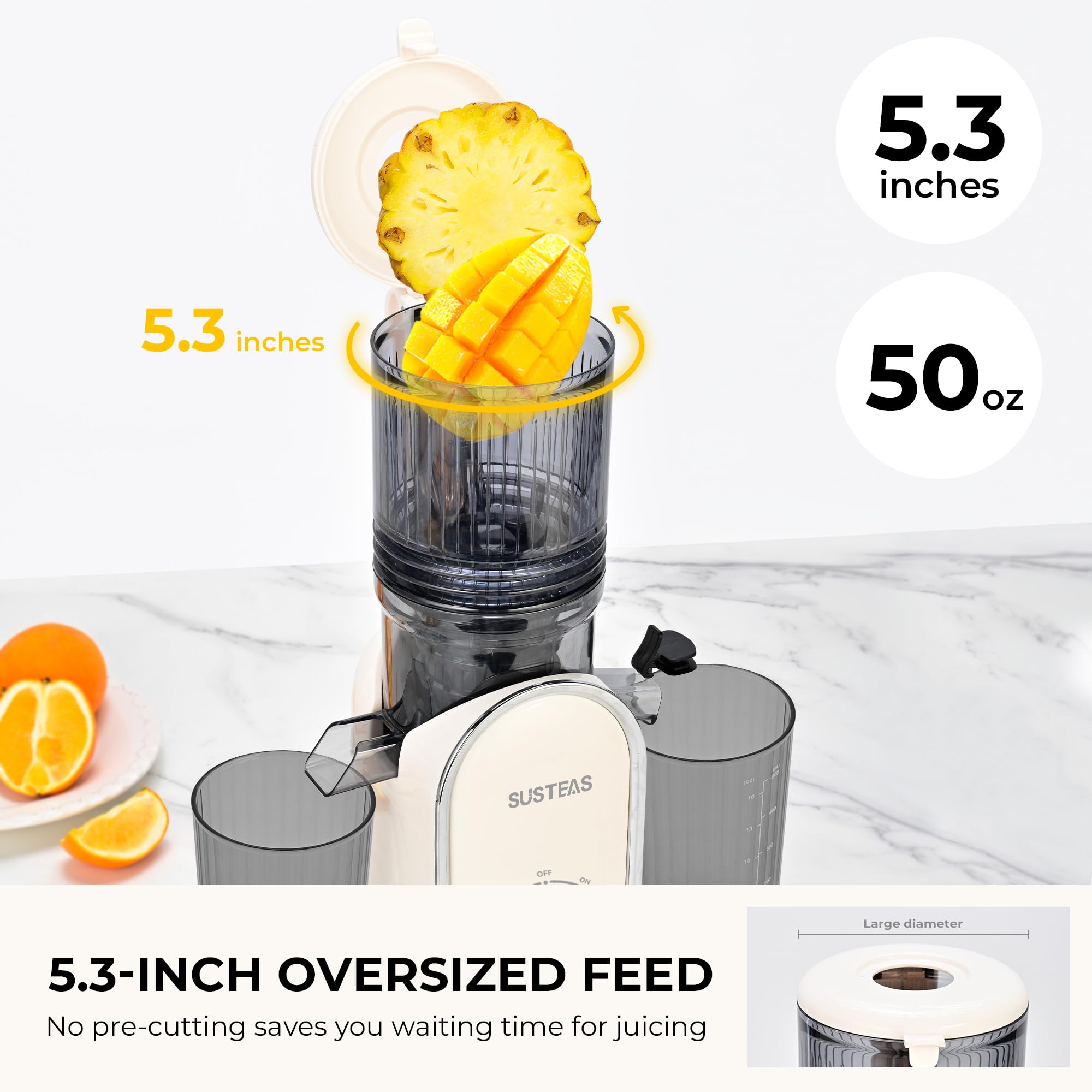 SUSTEAS vaso de jugo de 550 ml para porciones cómodas.