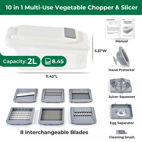 SUSTEAS Contenedor de 2 L recoge vegetales picados de forma ordenada.