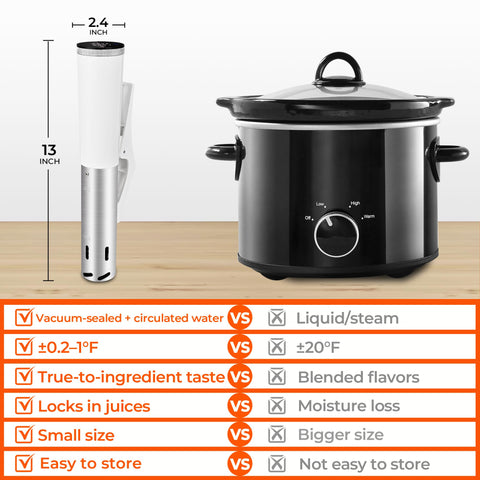SUSTEAS Sous Vide: bomba de vacío potente para eliminar aire.