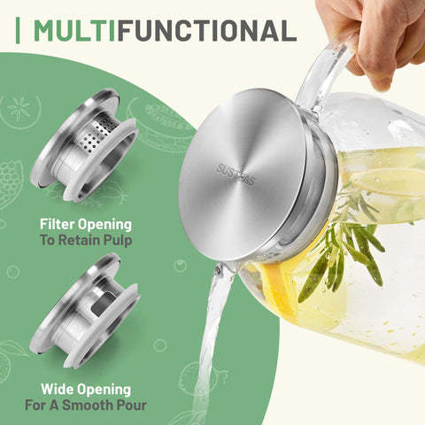 Tapa inoxidable 18-8 de SUSTEAS ajustable para retener pulpa y hielo
