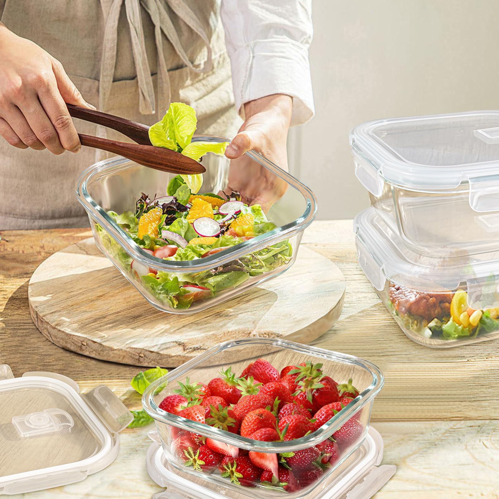 Susukkie ahorro ecológico al preparar y recalentar alimentos en vidrio reutilizable.