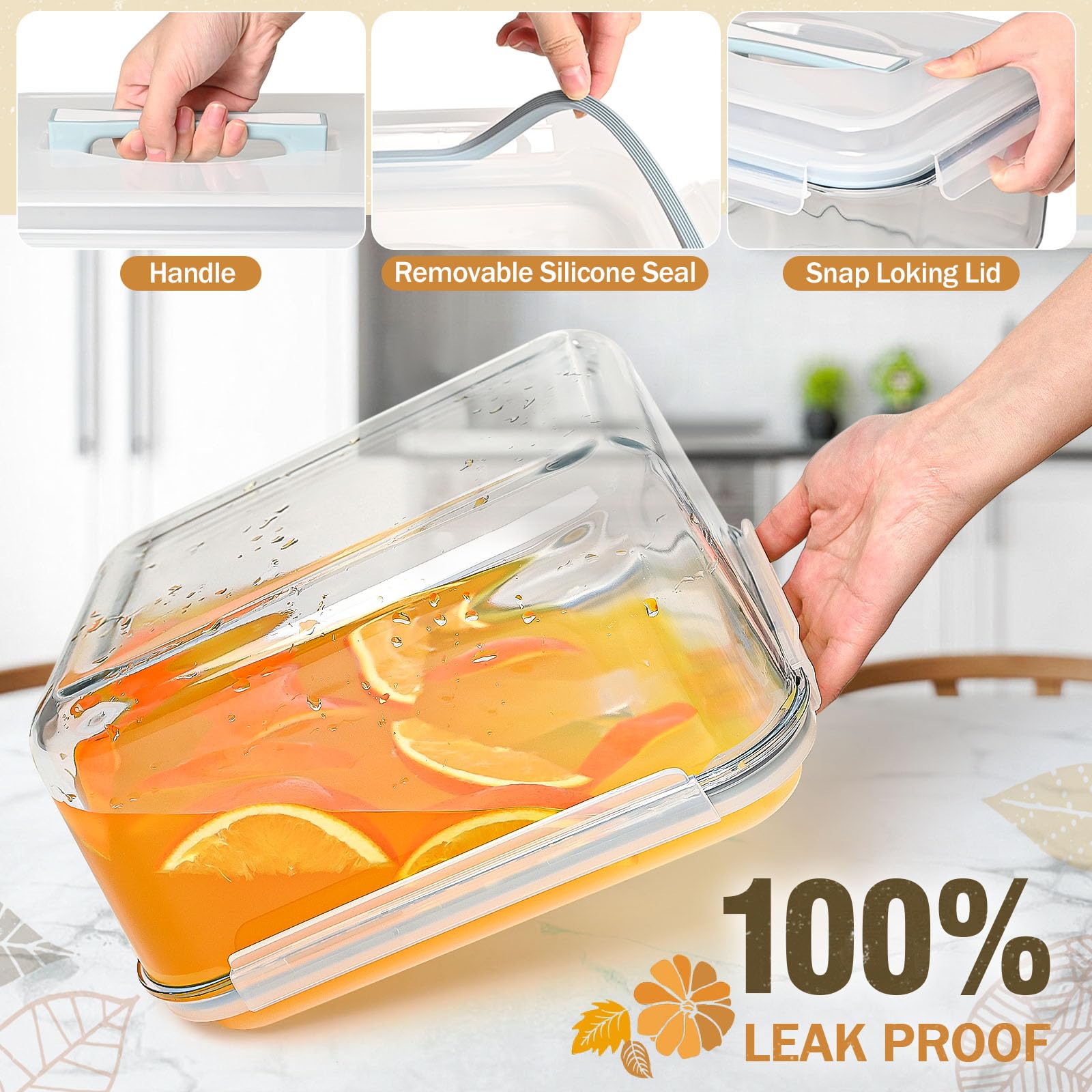 Susukkie contenedor cristal apto para congelador y horno para uso versátil