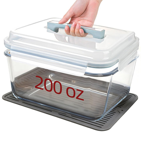 Susukkie contenedor cristal grande 200oz con tapa hermética para transporte seguro