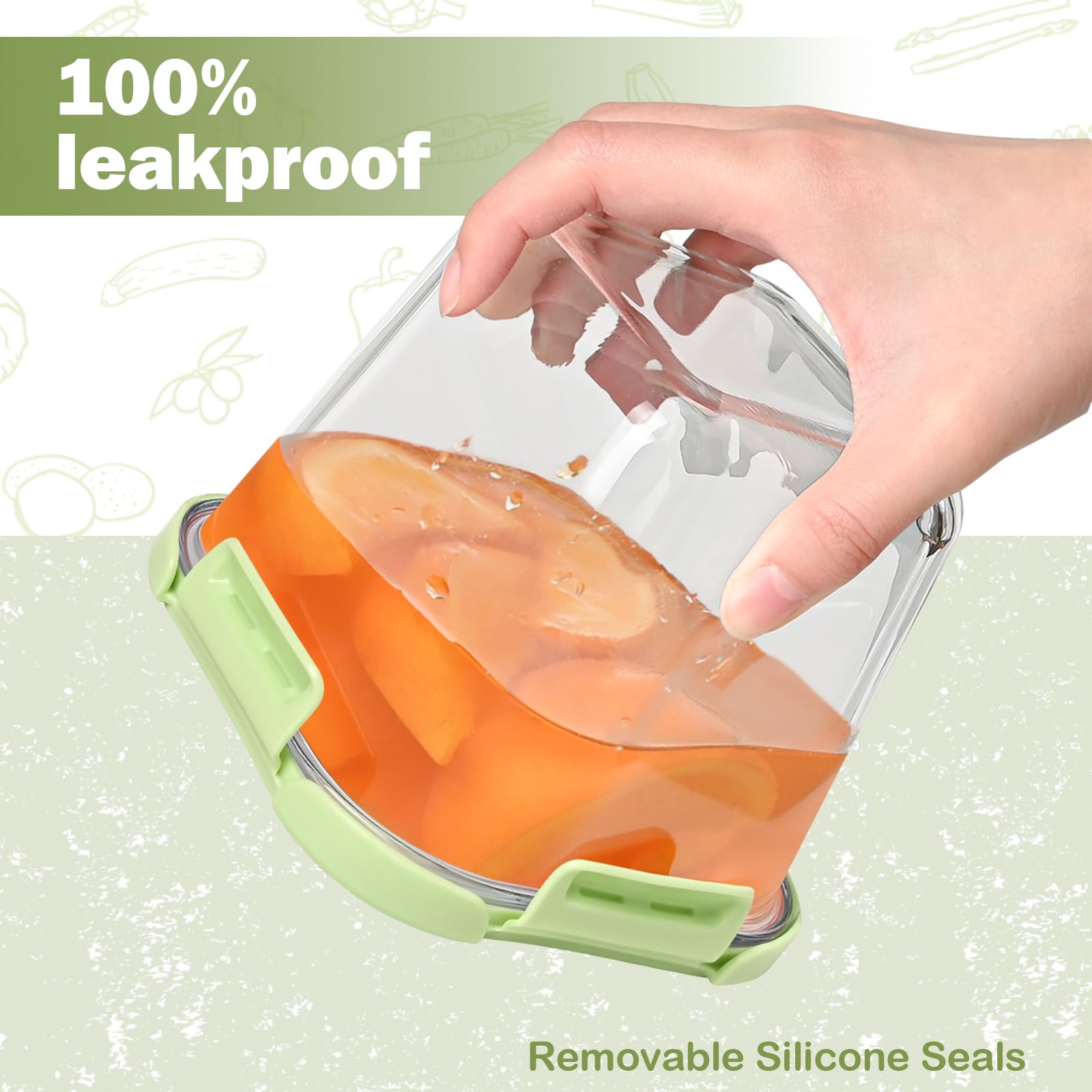 Susukkie diseño apilable ahorra espacio en refrigerador y despensa.