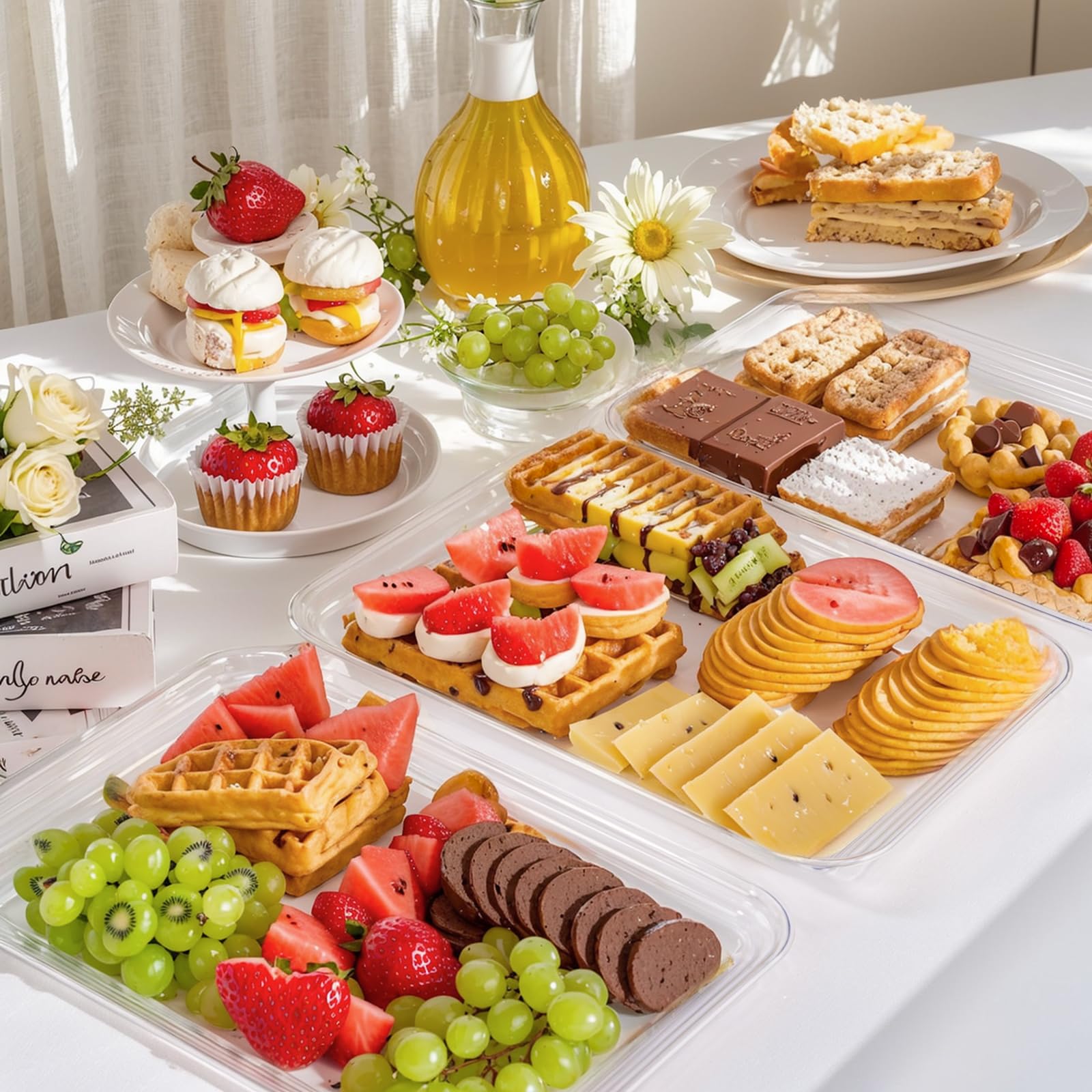 Bandejas SUT claras para servir galletas, meriendas elegantes.