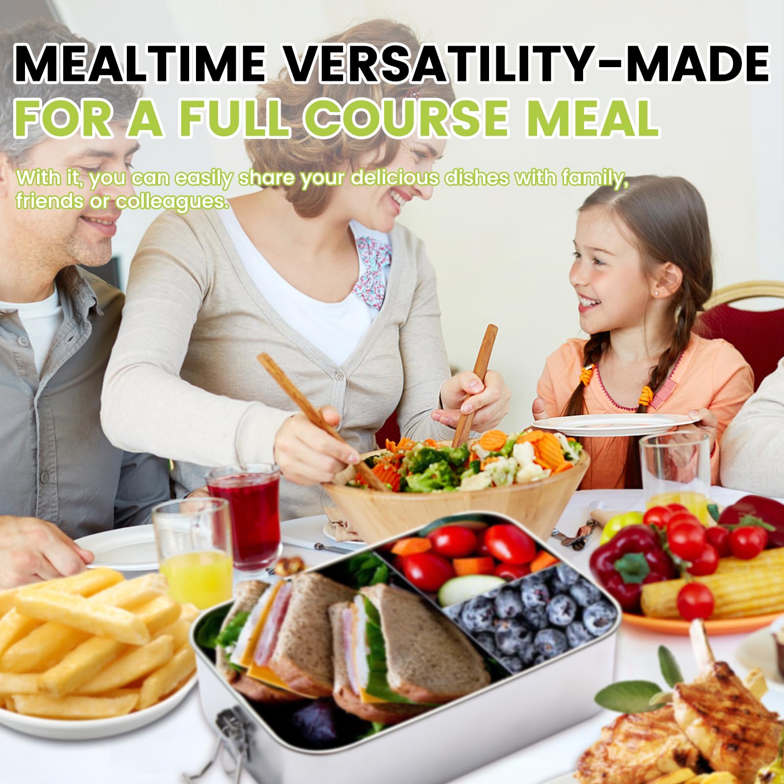 Caja de almuerzo SUTETLW ideal para compartir comidas con familia o colegas.