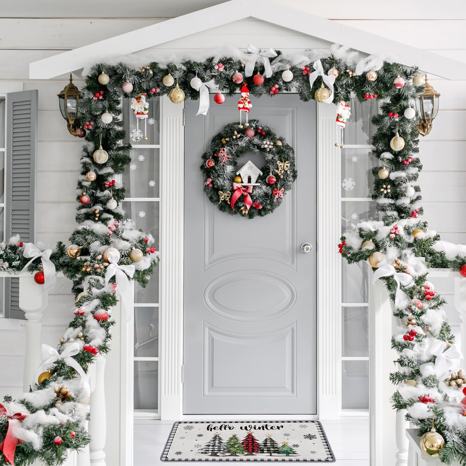 Alfombra Suttmin muneco-nieve, diseño navideño para decorar la cocina