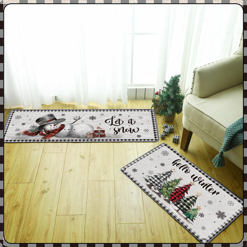 Alfombra Suttmin que-caiga-la-nieve, estilo navideno para puertas y suelos