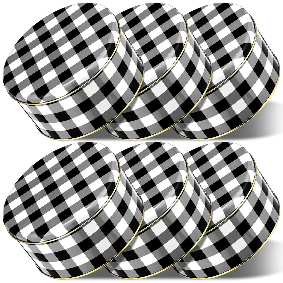 Cajas de galletas Suttmin de 7 pulgadas con diseño negro y blanco, ideales para regalos navideños.