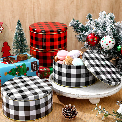 Conjunto de 6 cajas navideñas Suttmin, ideal para organizar galletas y dulces.