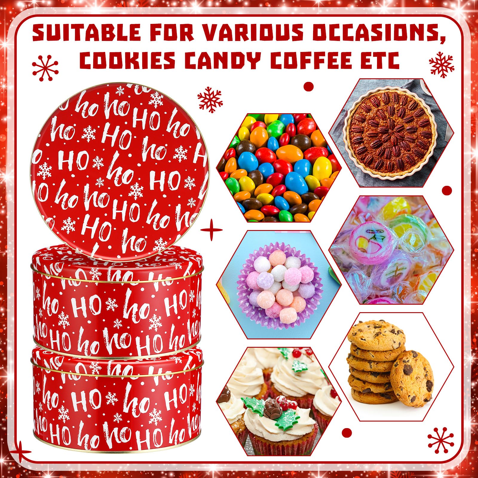 Latas Suttmin para regalo navideño, presentación atractiva y almacenamiento práctico.