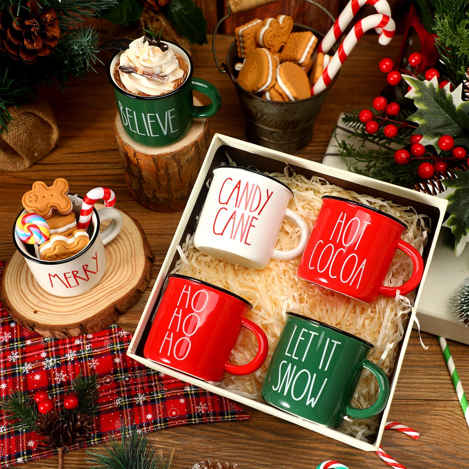 Suttmin, tazas mini con textos navideños, regalo práctico y decorativo.