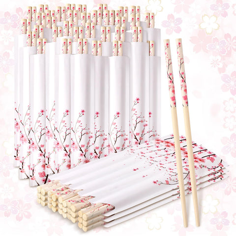 Suttmin palillos de flor de cerezo, 50 pares, para bodas y comida para llevar.