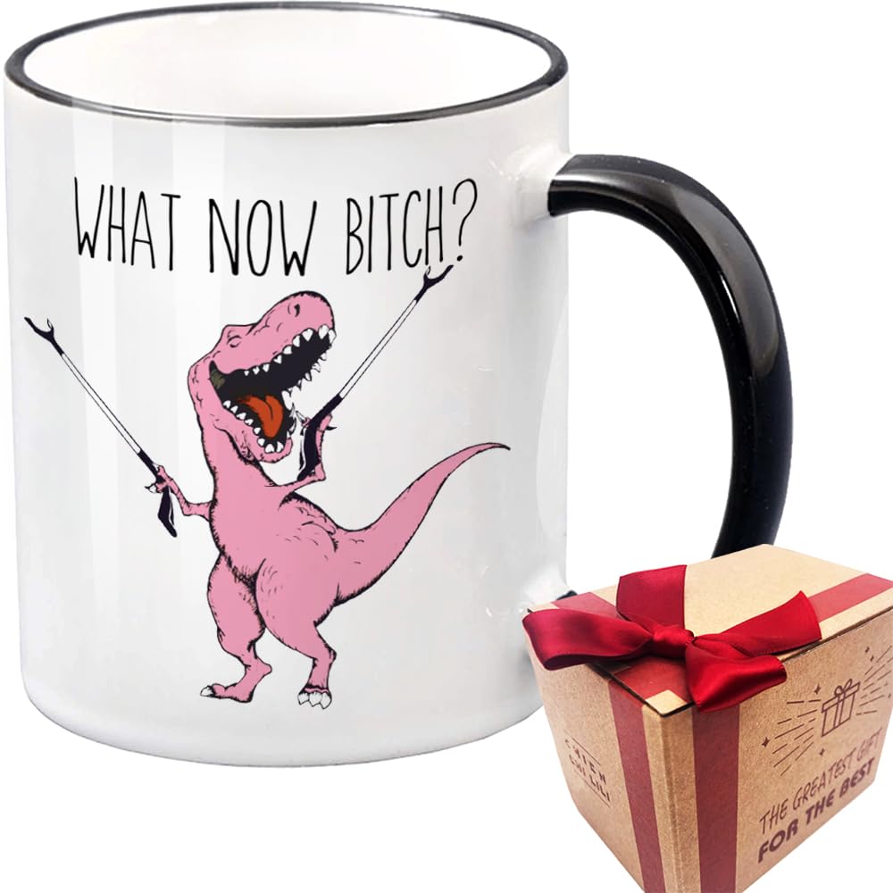 Taza SUUURA-OO T-Rex, diseño frontal llamativo para tu rutina matutina.