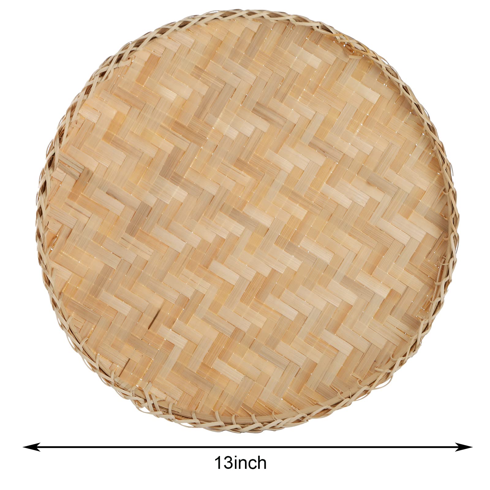 Bandeja Suwimut de bambú para servir frutas con acabado beige y aspecto natural.