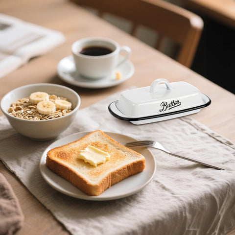 Suwimut bandeja para la mesa esmaltada, ideal para servir queso o crema.