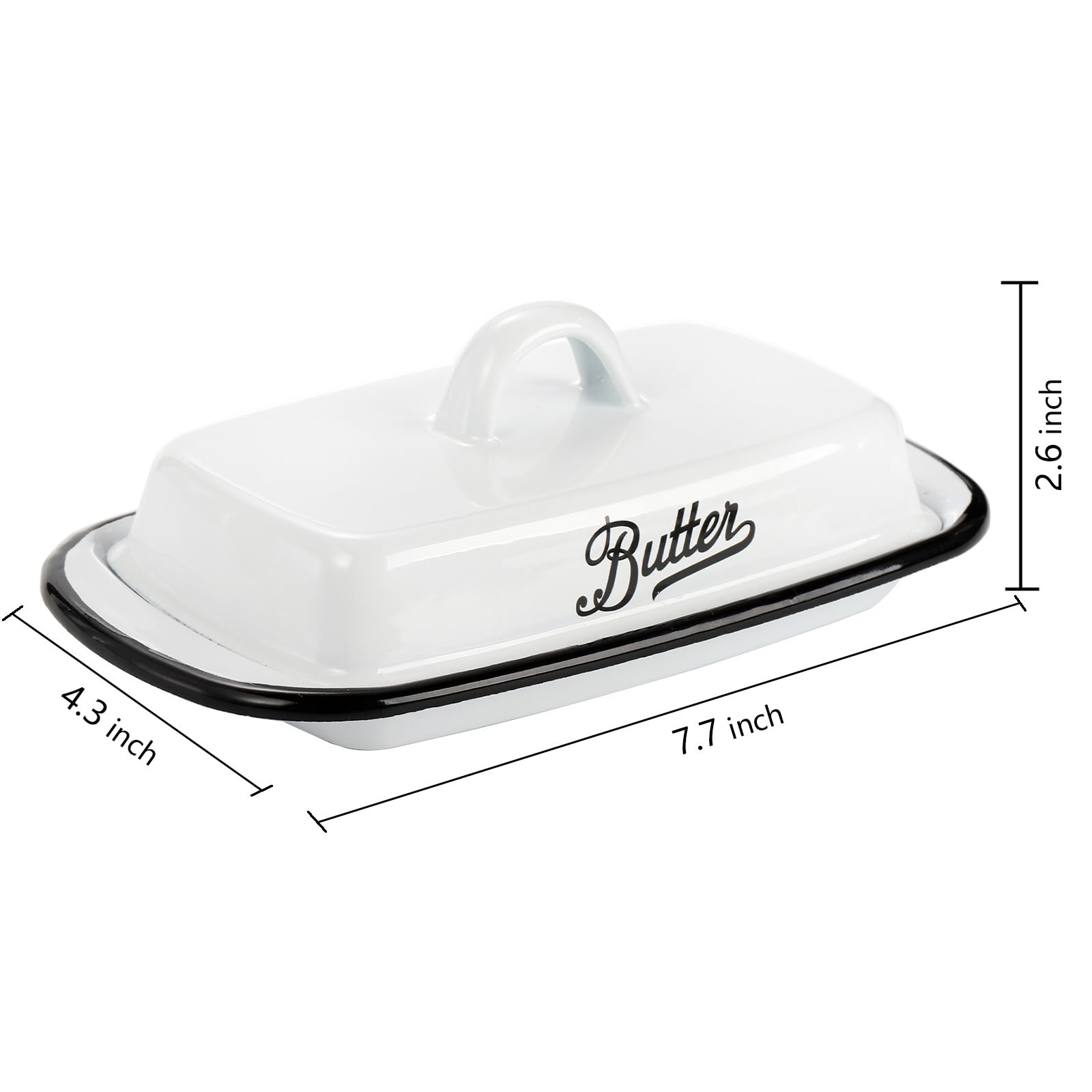Suwimut borde negro de la bandeja esmaltada, destaca el diseño vintage.