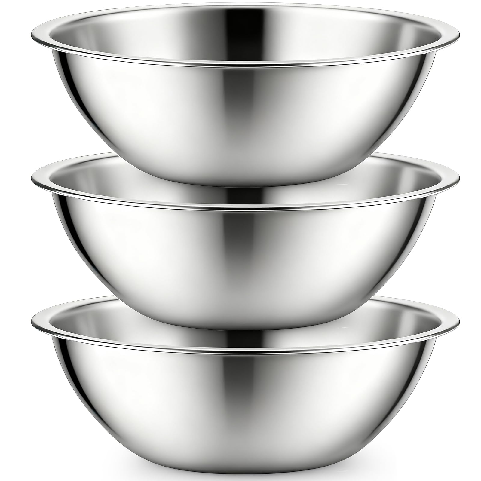 Suwimut, juego triple de tazones de acero inoxidable, 13 pulgadas, ideal para mezclar grandes lotes