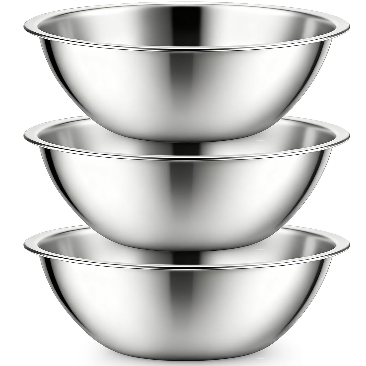 Suwimut, juego triple de tazones de acero inoxidable, 13 pulgadas, ideal para mezclar grandes lotes