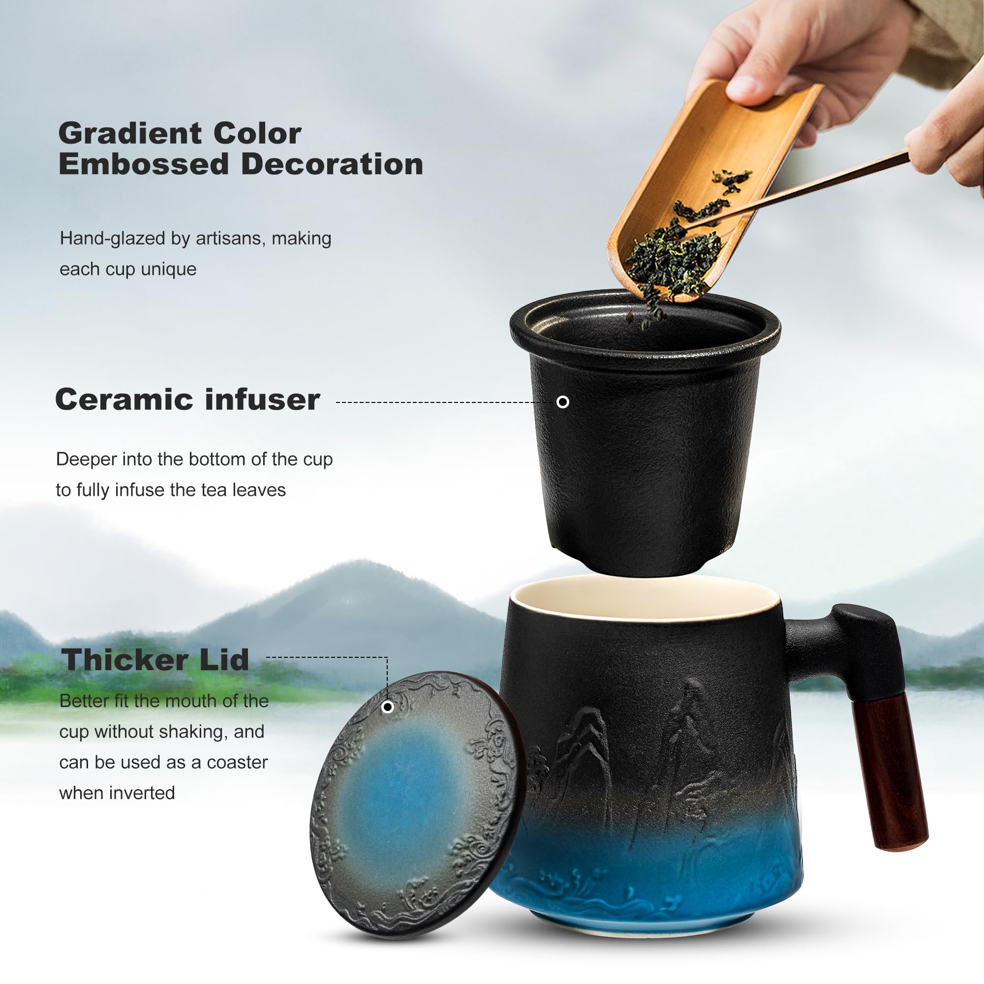 Taza Suyika con gradiente embosado, añade estilo al ritual del té