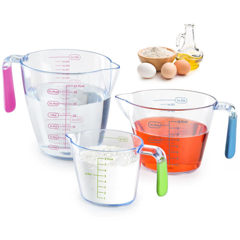 Suyue Y conjunto de tazas medición 3 piezas claras, precisión al medir líquidos.