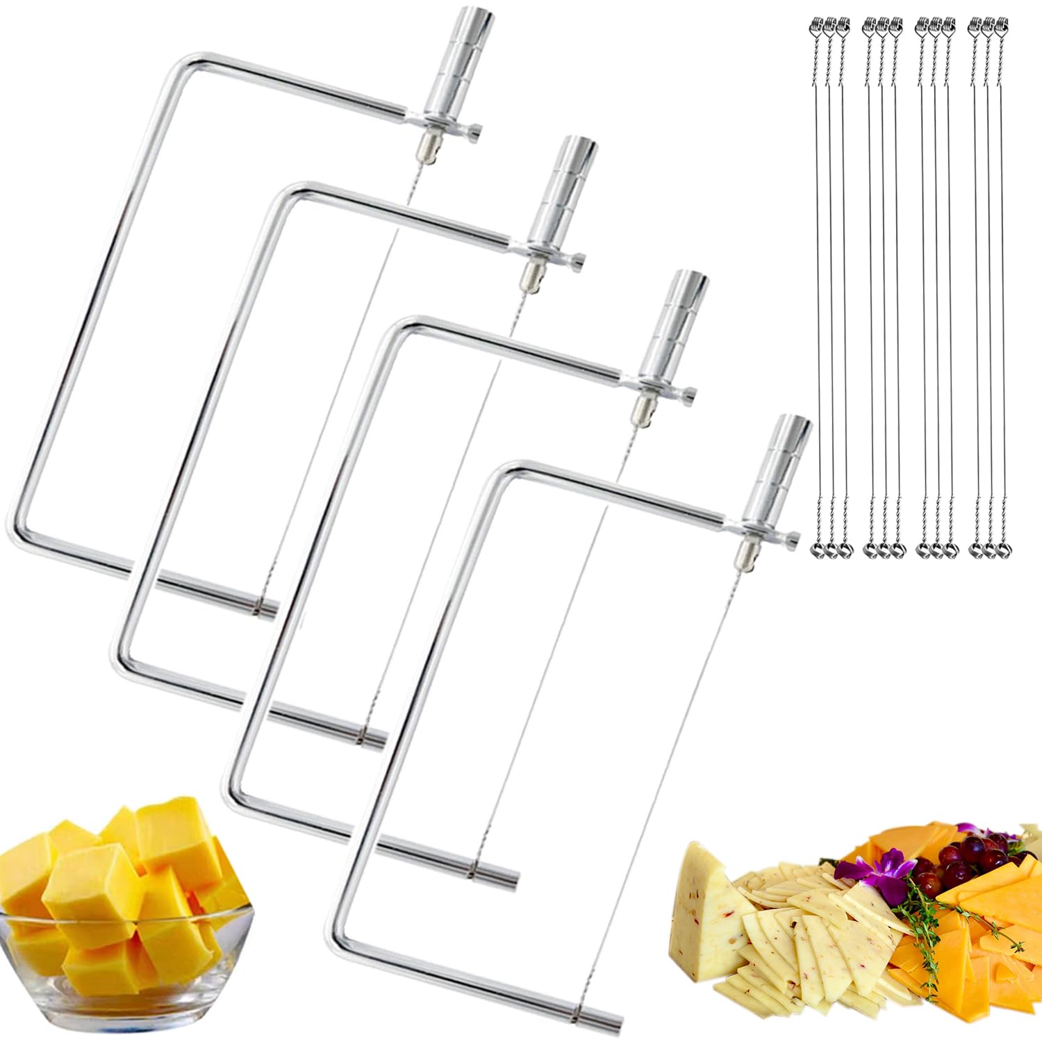 SUZLFTDZSW kit cortadores queso 4 para porciones uniformes y rápidas