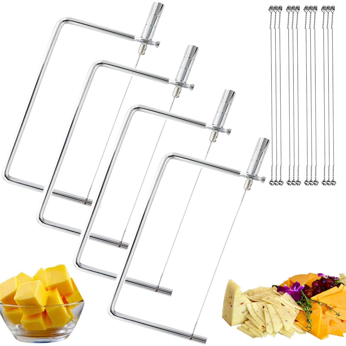 SUZLFTDZSW kit cortadores queso 4 para porciones uniformes y rápidas