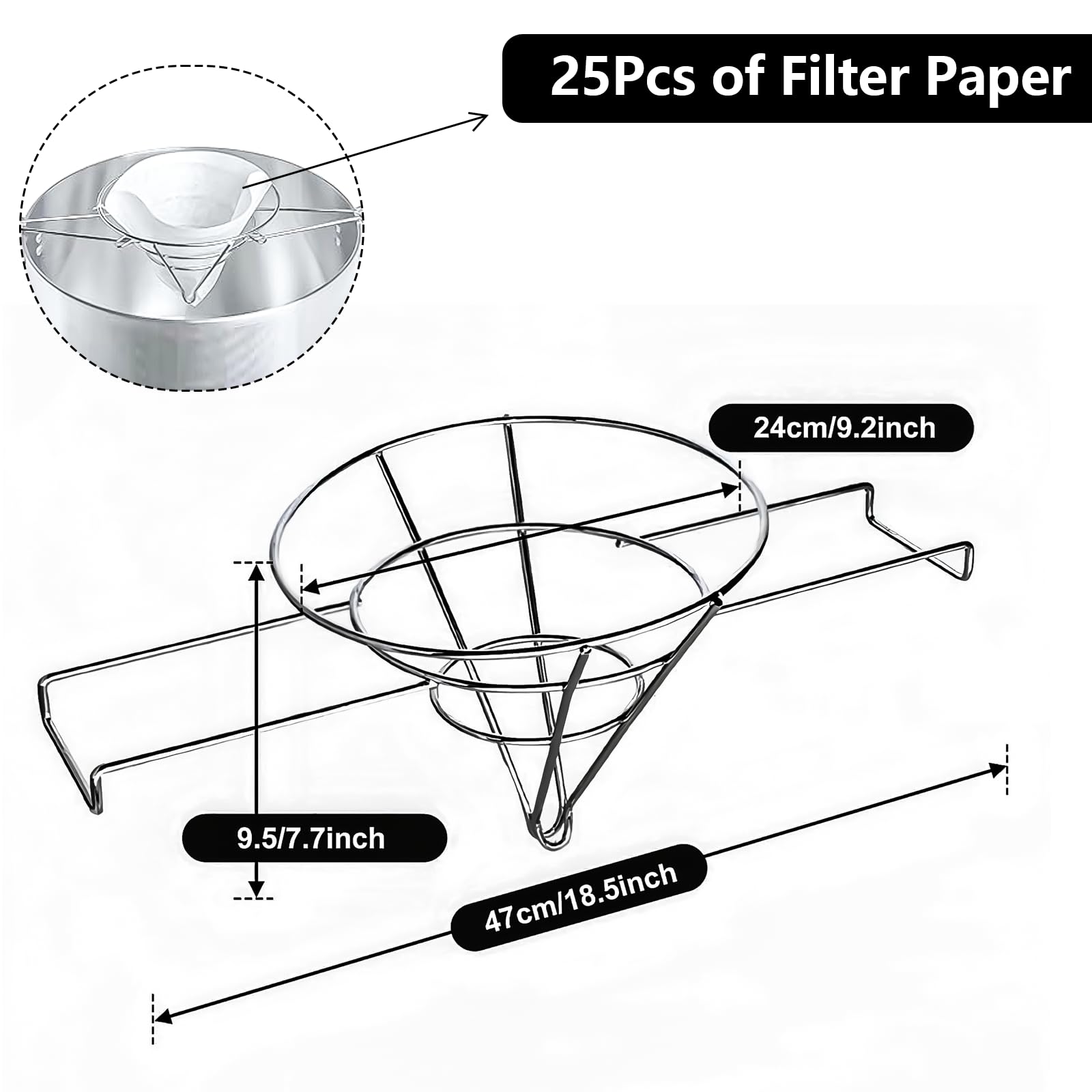 SVTELI cono filtrante de aceite con papel filtrante para resultados limpios.