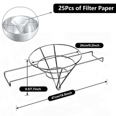 SVTELI cono filtrante de aceite con papel filtrante para resultados limpios.