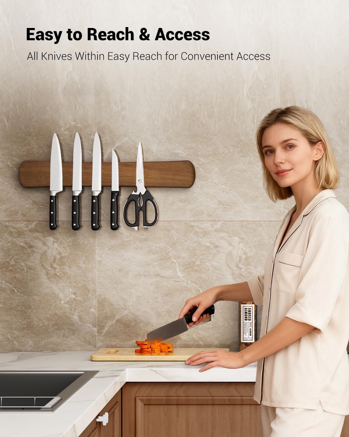 Swaitee barra magnética cocina, instalación sencilla con kit incluido.