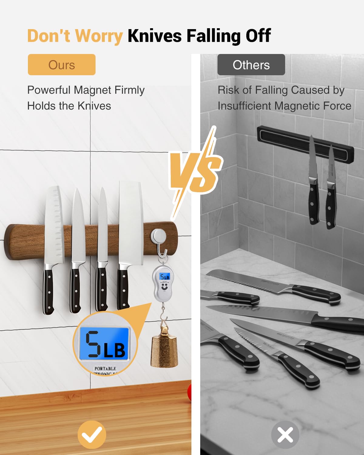 Swaitee barra magnética para cuchillos, ideal para apartamento y espacios pequeños.