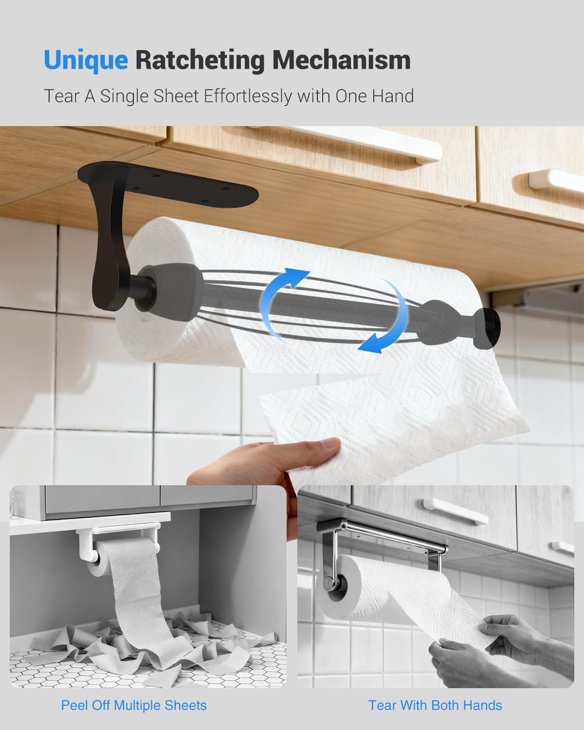 Swaitee porta-papel adhesivo sin taladro instalación rápida.