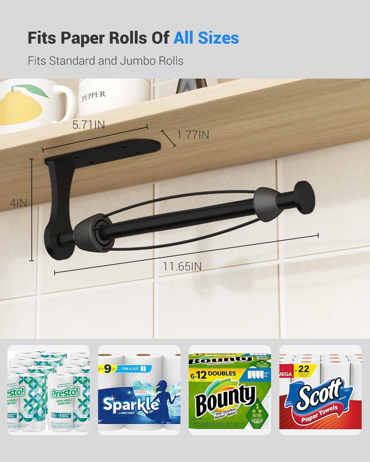 Swaitee porta-papel con trinquete para desgarro controlado.