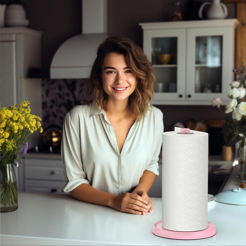 Swaitee porta-papel rosado ideal para cocina y baño.