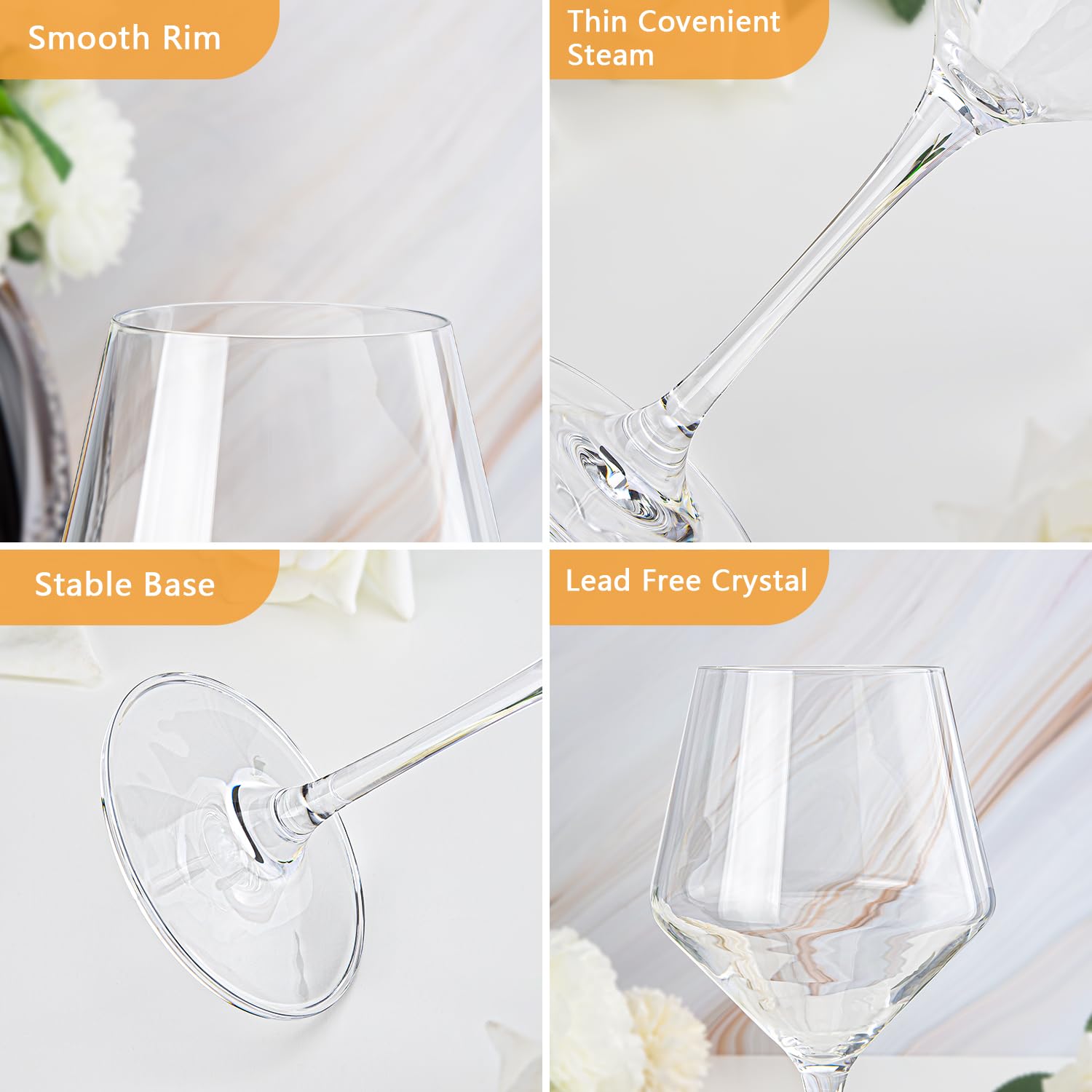 Swanfort copa vino borde ultrafino sin reborde para saborear cada sorbo.