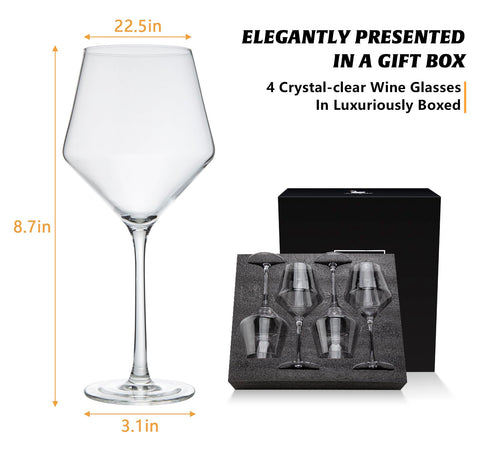 Copa Swanfort de cristal 16 onzas para degustación más cómoda.