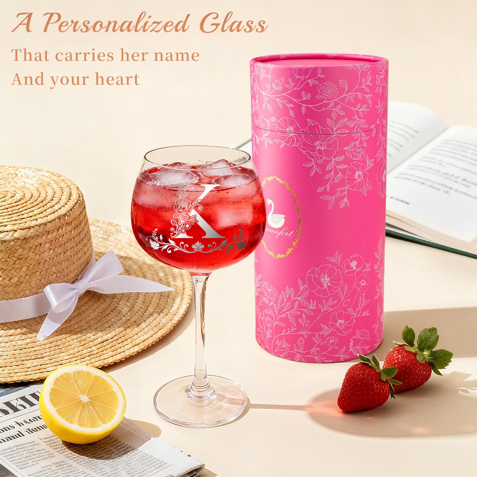Monograma A–Z Swanfort para un regalo personalizado.