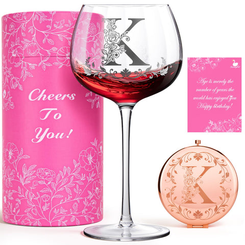 Swanfort vaso de vino personalizado con espejo, regalo único.